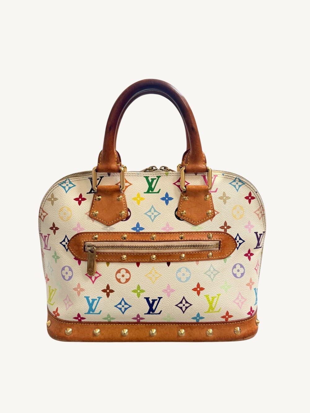 Louis Vuitton x Takashi Murakami Alma MM White Multicolor Monogram Bag